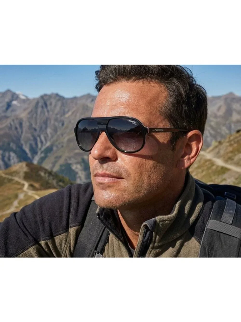 Carrera C SPORT 07/S 0LHF KU Sunglasses Burgundy Aviator Frame, Blue Lenses